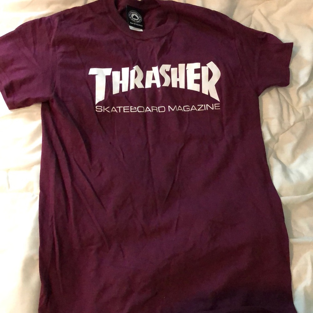 thrasher burgundy shirt